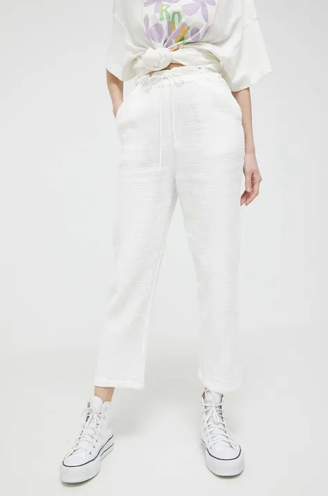 Βαμβακερό παντελόνι Billabong χρώμα: άσπρο