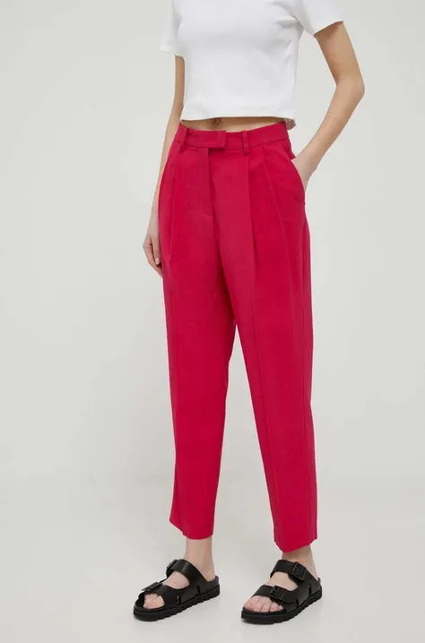 Παντελόνι Sisley χρώμα: ροζ