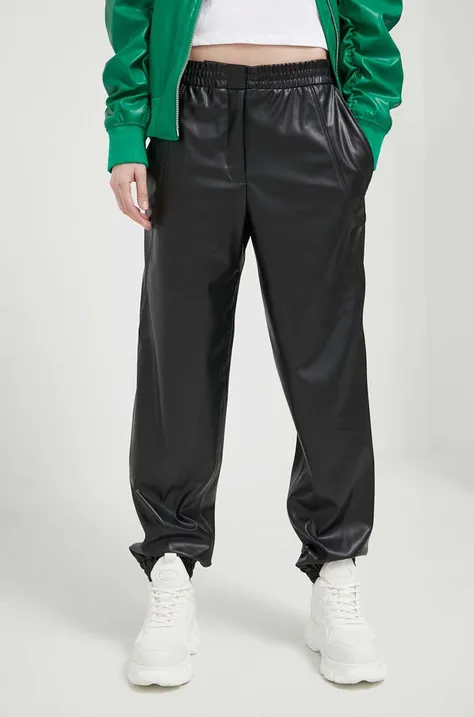 HUGO spodnie damskie kolor czarny high waist