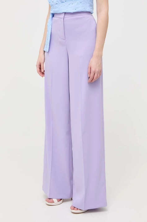 Pinko pantaloni femei, culoarea violet, lat, high waist