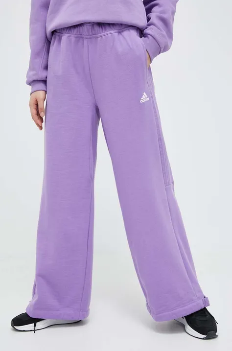 Спортивные штаны adidas цвет фиолетовый однотонные