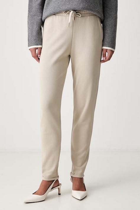 Joop! teplákové nohavice dámske s bavlnou béžové regular waist 30036522 10007096