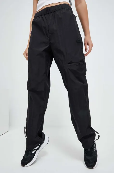 adidas spodnie dresowe kolor czarny gładkie