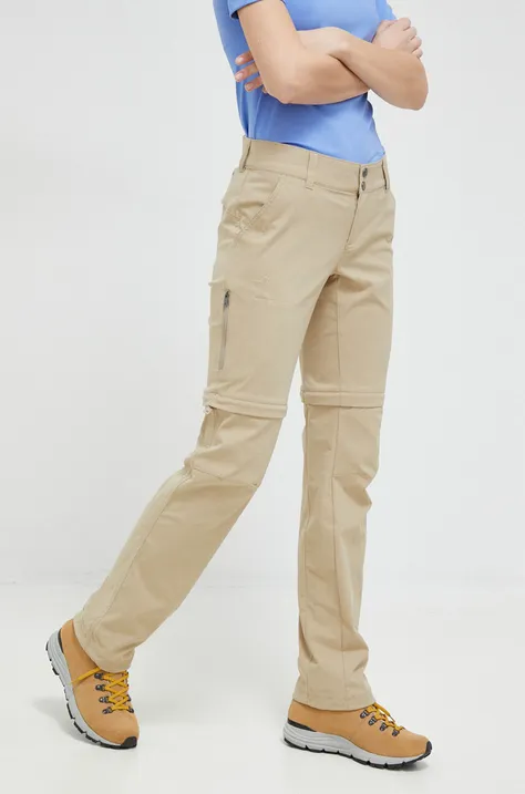 Columbia spodnie outdoorowe Saturday Trail II kolor beżowy proste medium waist