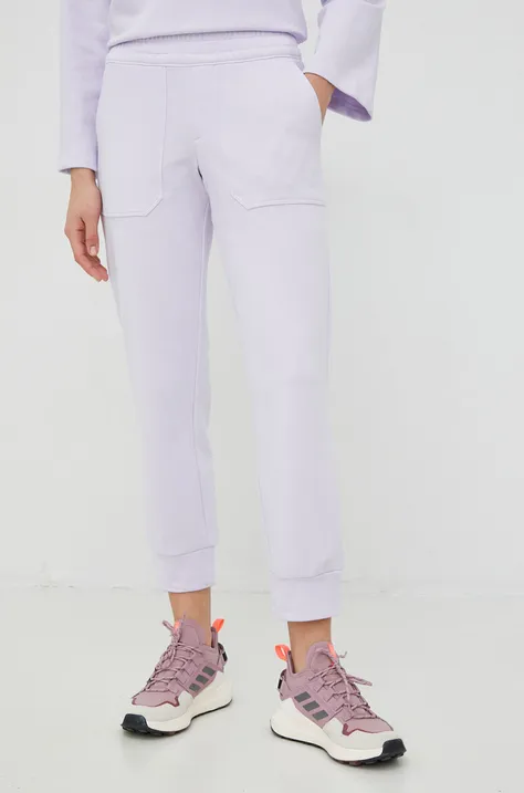 Columbia spodnie dresowe damskie kolor fioletowy gładkie