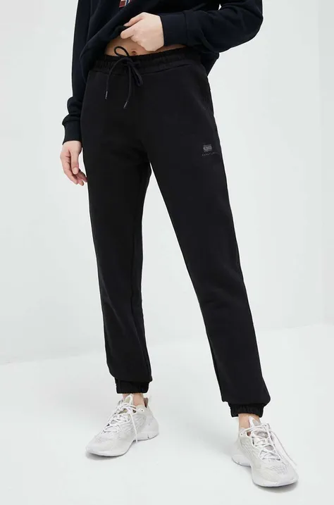 Памучен спортен панталон Napapijri M-Nina в черно с изчистен дизайн NP0A4H860411