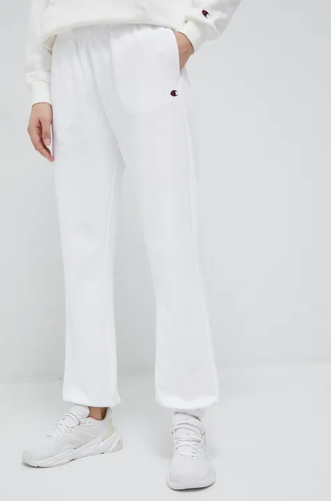 Champion spodnie dresowe kolor biały gładkie
