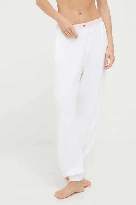 Tommy Jeans spodnie dresowe kolor biały gładkie