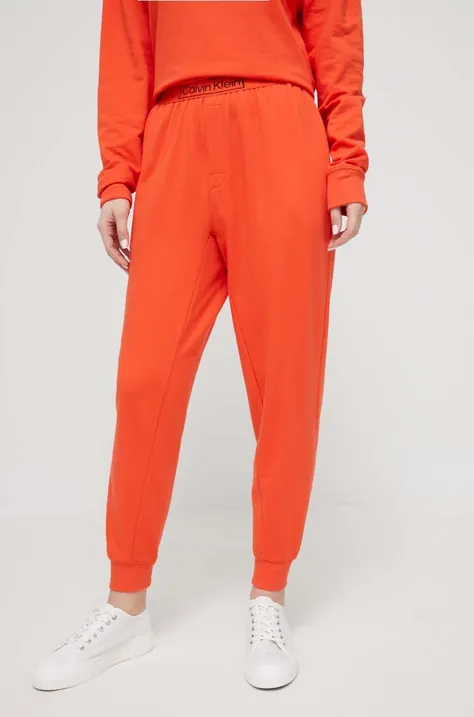 Calvin Klein Underwear pantaloni de lounge culoarea portocaliu, neted