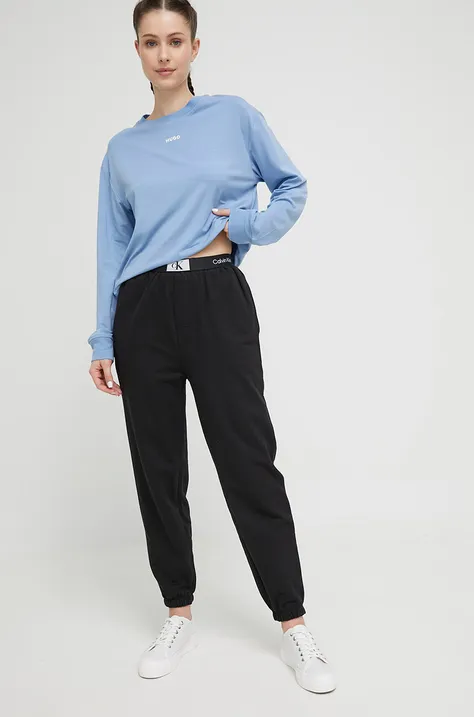 Homewear pamučne hlače Calvin Klein Underwear boja: crna, melanž, 000QS6943E