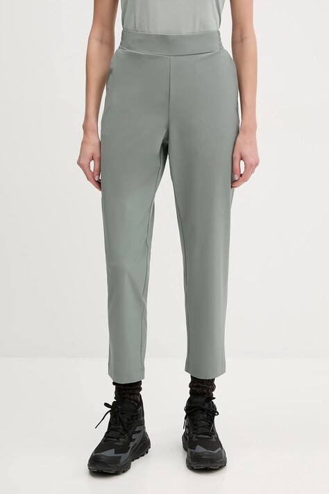Sportovní kalhoty Helly Hansen Thalia 2.0 dámské, zelená barva, jednoduché, high waist, 34325