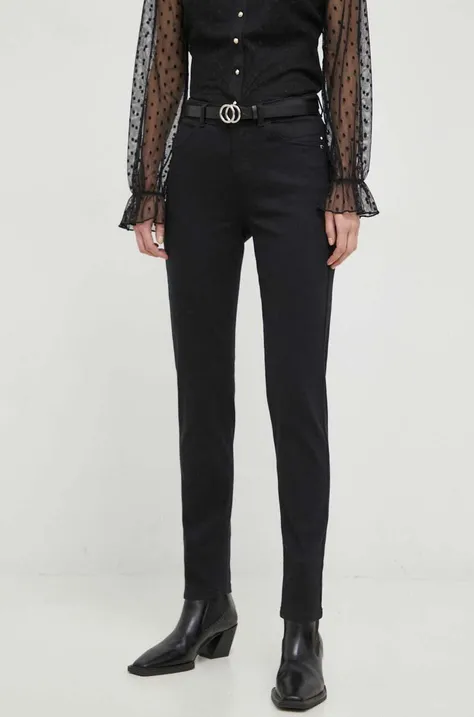 Панталон Morgan в черно със стандартна кройка, с висока талия