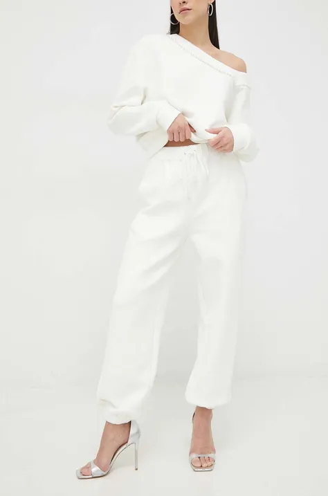 Спортивні штани Miss Sixty колір білий однотонні