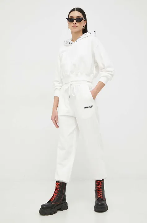 Miss Sixty pantaloni da jogging in cotone colore bianco con applicazione