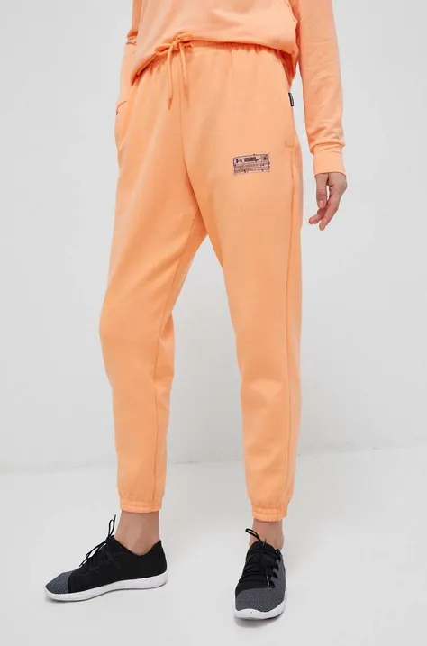 Спортивные штаны Under Armour цвет оранжевый однотонные
