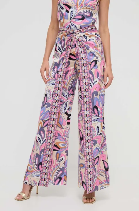 Kalhoty Marciano Guess GYPSET dámské, růžová barva, široké, high waist, 3GGB20 7099Z