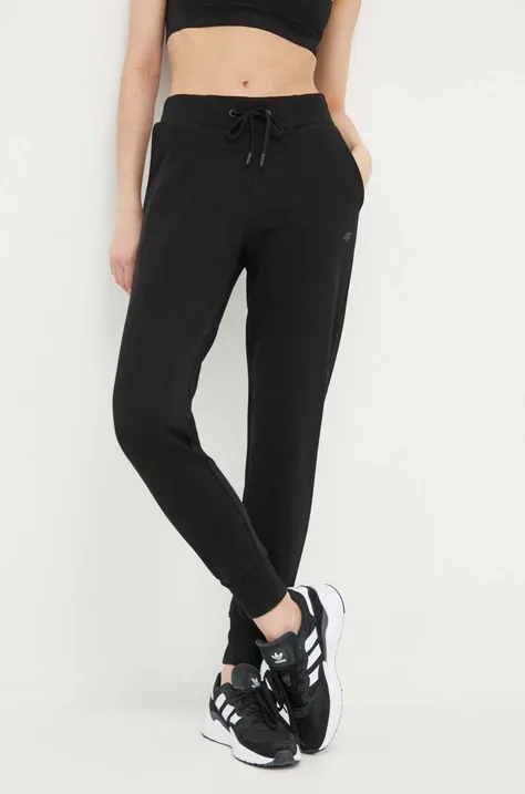 4F spodnie dresowe kolor czarny gładkie
