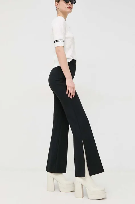 Spanx spodnie damskie kolor czarny szerokie high waist