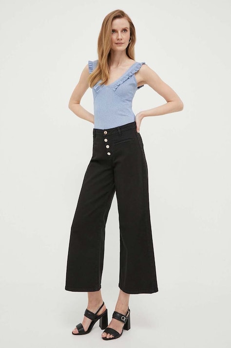 Artigli jeansy damskie kolor czarny high waist