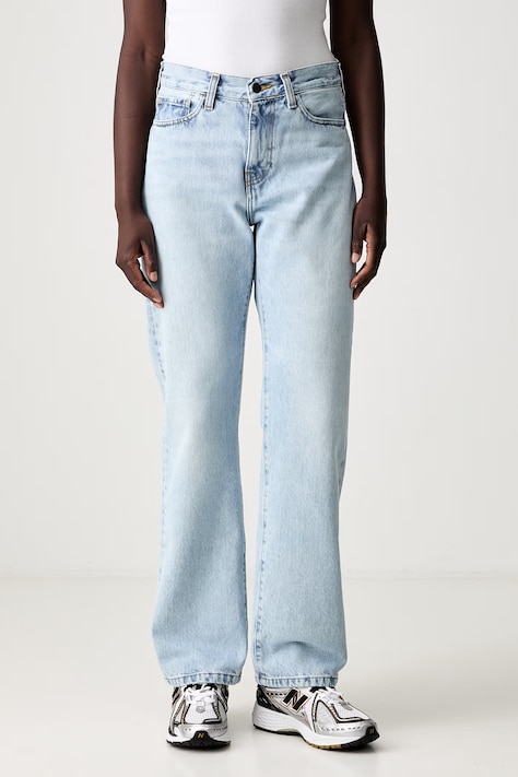 Carhartt WIP jeansy straight damskie niebieskie I031920