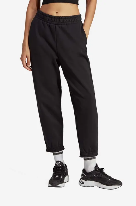 Хлопковые спортивные штаны adidas Originals цвет чёрный однотонные IB7329-black