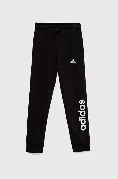 Дитячі спортивні штани adidas G LIN колір чорний з принтом