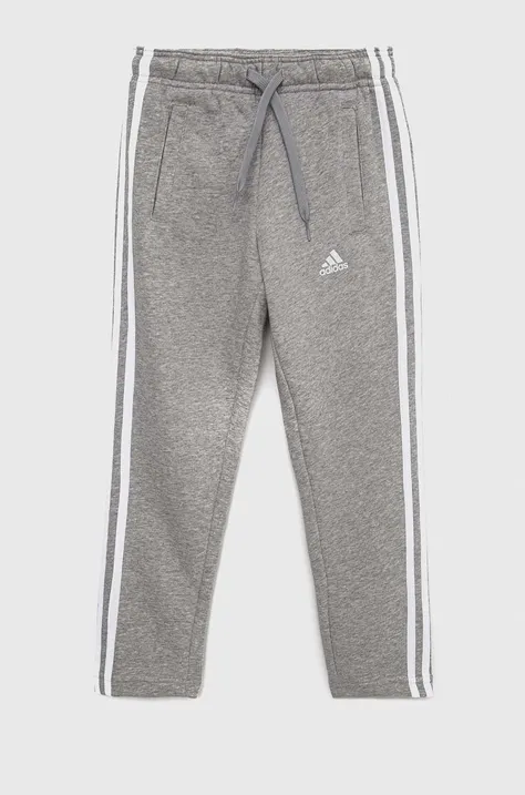 Adidas pantaloni de trening pentru copii G 3S culoarea gri, melanj