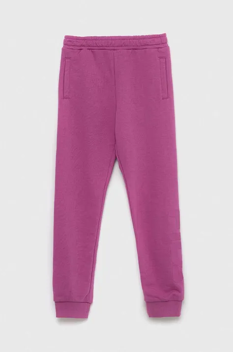 Дитячі спортивні штани Fila колір фіолетовий однотонні