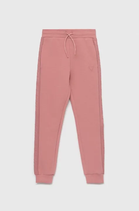 Παιδικό φούτερ Guess χρώμα: ροζ