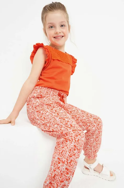 Mayoral spodnie bawełniane dziecięce kolor pomarańczowy wzorzyste