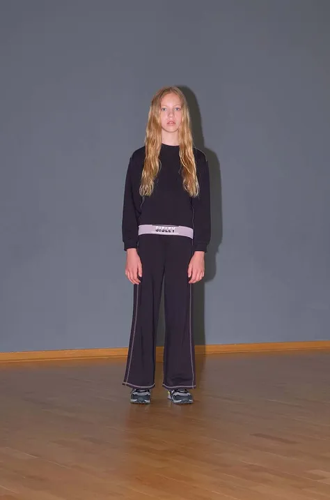 Дитячі спортивні штани Sisley колір чорний однотонні