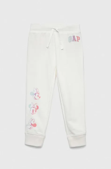 Детские спортивные штаны GAP x Disney цвет белый с принтом