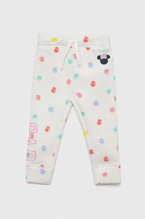 GAP spodnie dresowe dziecięce x Disney kolor biały z nadrukiem
