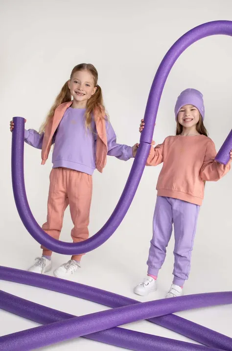 Παιδικό βαμβακερό παντελόνι Coccodrillo χρώμα: ροζ