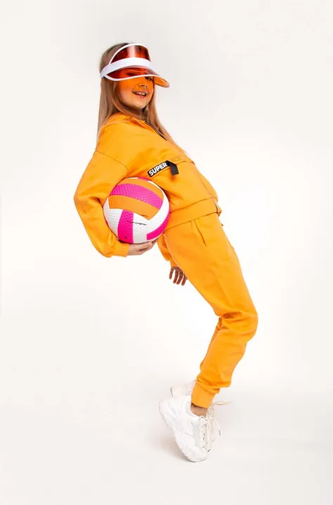 Παιδικό βαμβακερό παντελόνι Coccodrillo χρώμα: πορτοκαλί