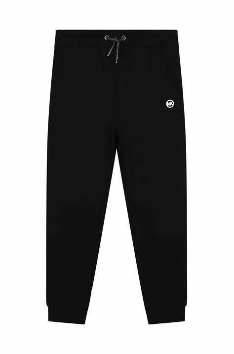 Michael Kors pantaloni de trening din bumbac pentru copii culoarea negru, neted