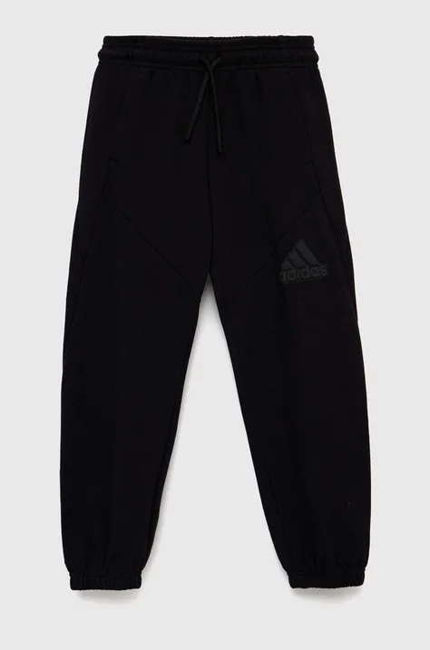 Дитячі спортивні штани adidas U FI LOGO колір чорний однотонні