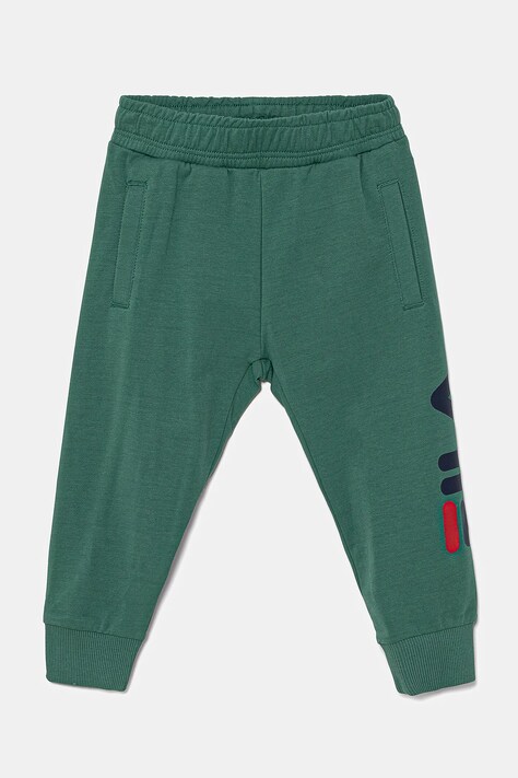 Детски спортен панталон Fila в зелено с принт