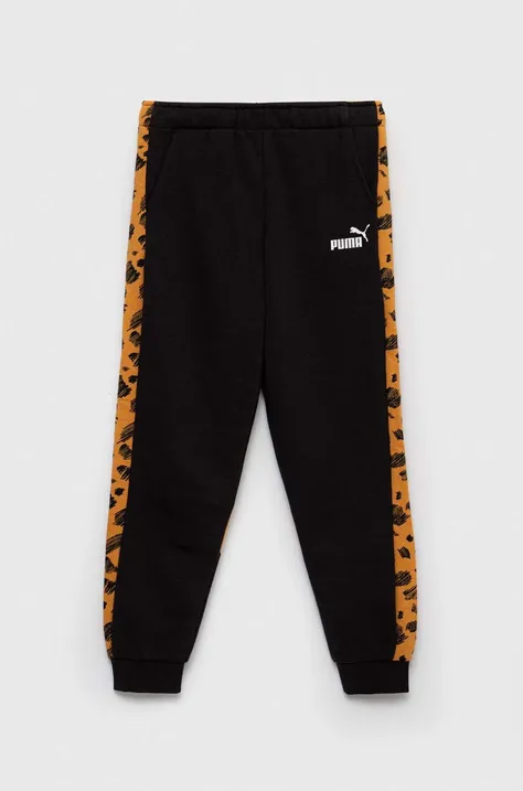 Детские спортивные штаны Puma ESS+ MATES Sweatpants TR цвет чёрный с узором