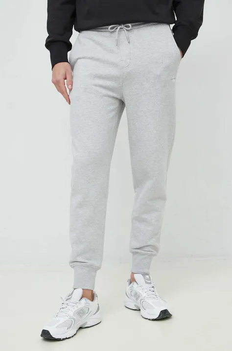 Бавовняні спортивні штани Calvin Klein Jeans чоловічі колір сірий однотонні