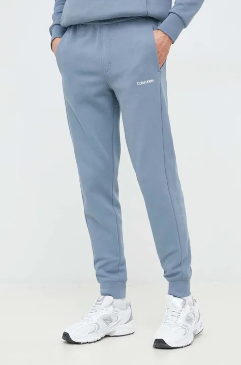 Calvin Klein spodnie dresowe męskie kolor niebieski gładkie