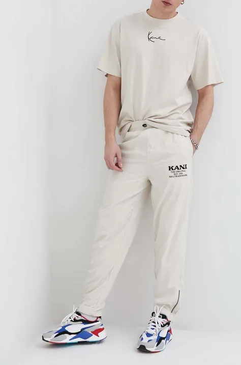 Kalhoty Karl Kani pánské, béžová barva