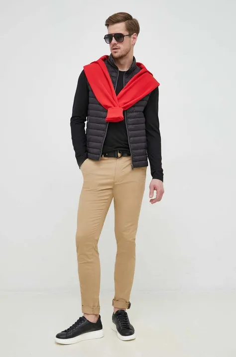 Штани Calvin Klein чоловічі колір бежевий облягаюче