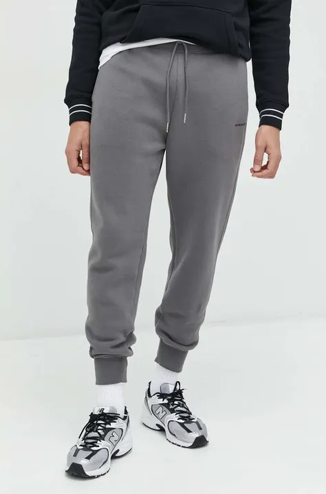 Abercrombie & Fitch spodnie dresowe męskie kolor szary gładkie
