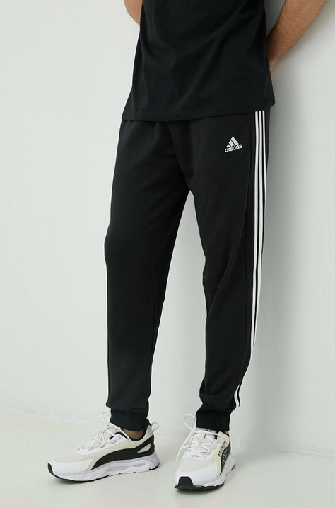 Bavlněné tepláky adidas černá barva, s aplikací, HA4337