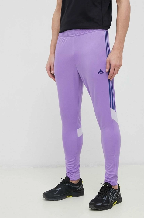 adidas pantaloni de antrenament Tiro culoarea violet, cu imprimeu