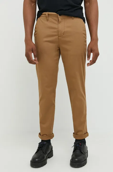 Hollister Co. spodnie męskie kolor brązowy w fasonie chinos