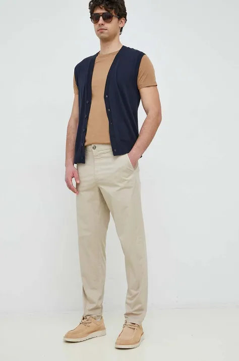Pepe Jeans spodnie Harrow Poplin męskie kolor beżowy w fasonie chinos