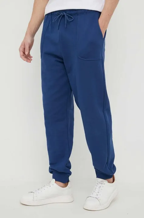 Trussardi spodnie dresowe męskie kolor niebieski gładkie