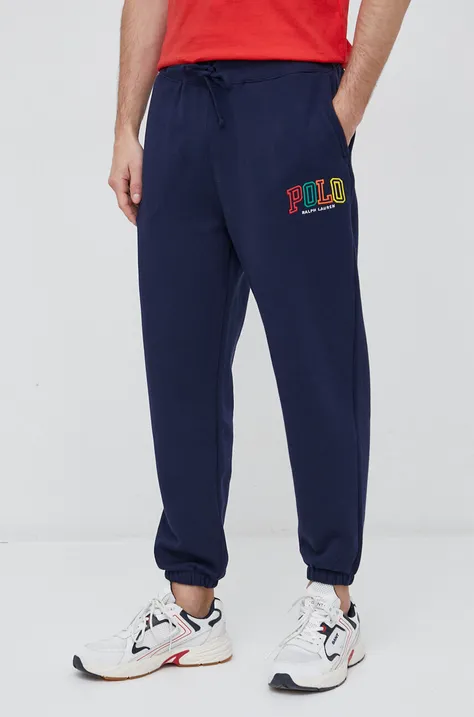 Polo Ralph Lauren spodnie dresowe kolor granatowy z aplikacją